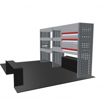 Renault Trafic 2014 on L1H1 - Rhino MR4 2 Bay Van Racking with Drawer Unit