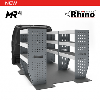 Volkswagen T6 2015 on L2H1 - Rhino MR4 3 Bay Internal Van Racking Volkswagen T6 2015 on LWB (L2H1)