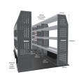 Nissan NV400 (Interstar) 2010-2023 L4H2 RWD - Rhino MR4 5 Bay Van Racking with Drawer Unit
