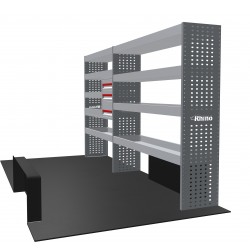 Ford Transit 2014 on L3 FWD - Rhino MR4 2 Bay Van Racking with Drawer Unit