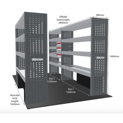 Ford Transit 2014 on L3 FWD - Rhino MR4 3 Bay Internal Van Racking L3 H2
