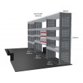 Ford Transit 2014 on L4 RWD - Rhino MR4 3 Bay Van Racking with Drawer Unit