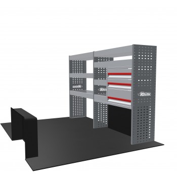 Citroen Relay 2006 on L1H1  - Rhino MR4 2 Bay Van Racking with Drawer Unit