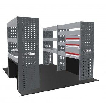 Citroen Relay 2006 on L1H1  - Rhino MR4 3 Bay Van Racking with Drawer Unit