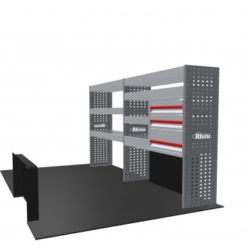 Peugeot Boxer 2006 on L2H1  - Rhino MR4 2 Bay Van Racking with Drawer Unit
