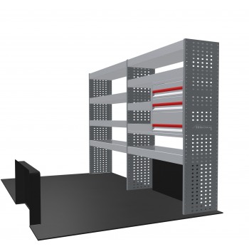 Citroen Relay 2006 on L2H2  - Rhino MR4 2 Bay Van Racking with Drawer Unit