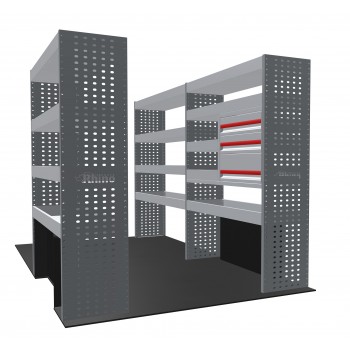 Vauxhall Movano 2021 on L2H2  - Rhino MR4 3 Bay Van Racking with Drawer Unit
