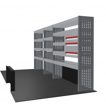 Citroen Relay 2006 on L4H2  - Rhino MR4 3 Bay Van Racking with Drawer Unit