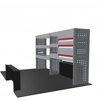Ford Transit Custom Dec 2023 on L1H1 SWB - Rhino MR4 2 Bay Van Racking with Drawer Unit