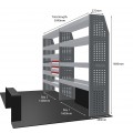 Iveco Daily 2014 on L3H2  - Rhino MR4 2 Bay Van Racking with Drawer Unit