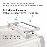 Rhino Delta Bar Rear Roller With All Brackets - 1000-S225P LWB High Roof