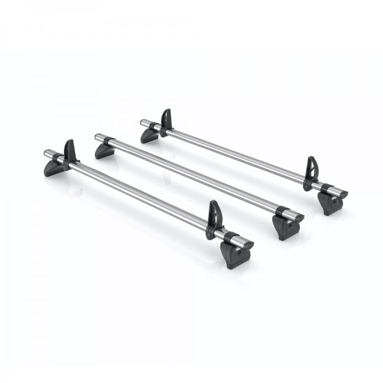 thumbnail image 2 of VANTECH H1 3-Bar Steel Ladder Roof Rack For Ford Transit Medium Roof (2015+) | White, With Roller & Hardware 2 of 4