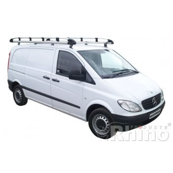 Rhino Aluminium Roof Rack - Mercedes Vito 2003 On LWB Low Roof Tailgate LWB Low Roof Tailgate